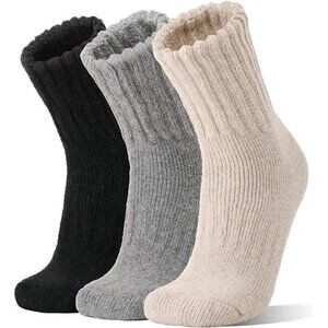 3 Pairs Medium Boot Socks Thermal Winter Warm Thick Cozy Hiking Socks for Men